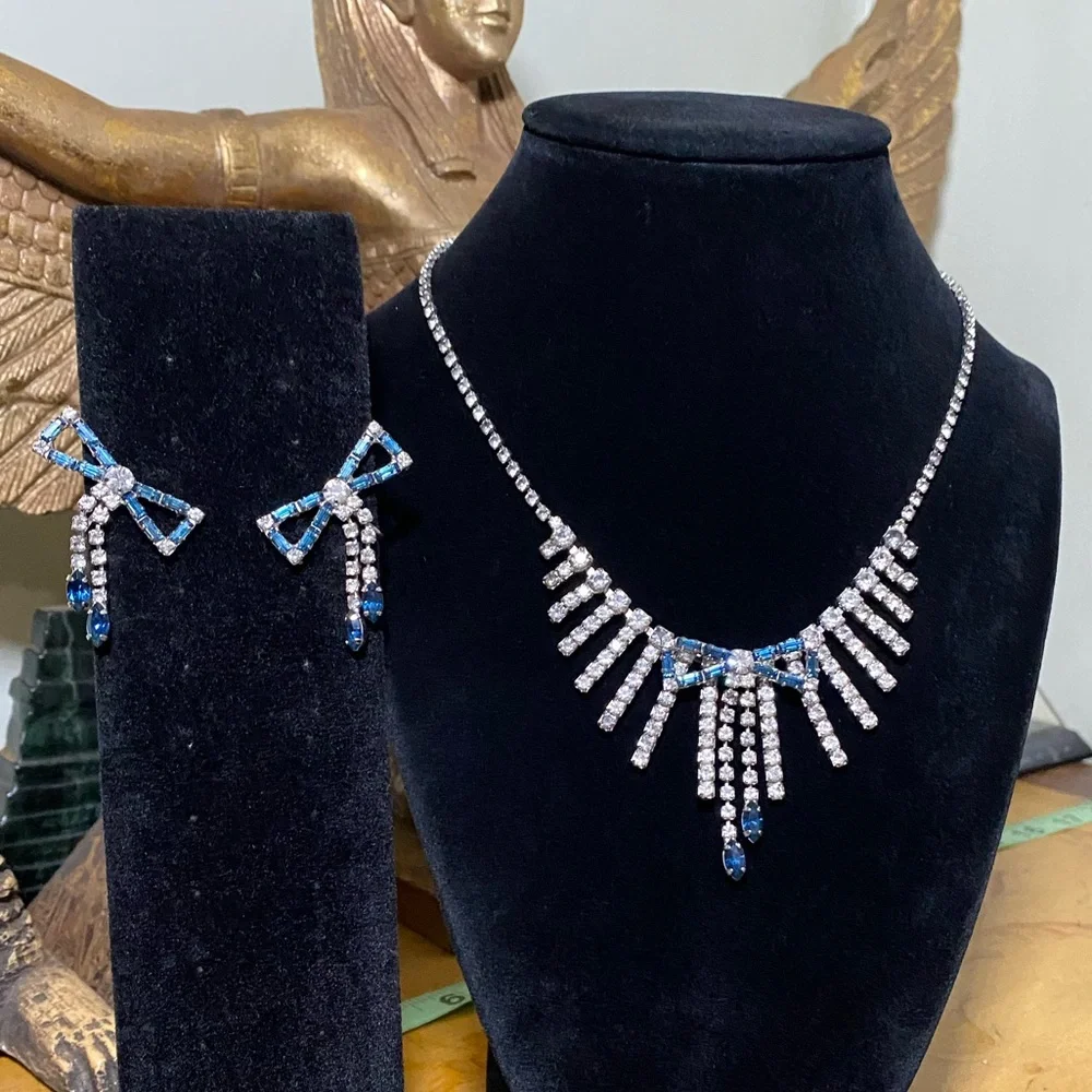Vintage rhinestone Necklace and Earring Set - Picture 3 of 7